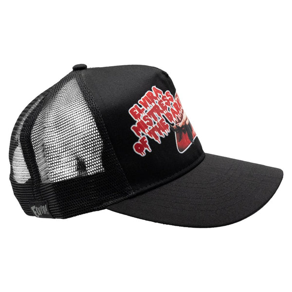 Elvira Rocky Mistress Of The Dark Black Trucker Hat
