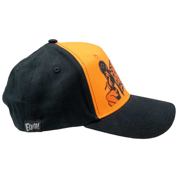 Elvira Halloween Racer Flag Black N Orange Deluxe Twill Cap