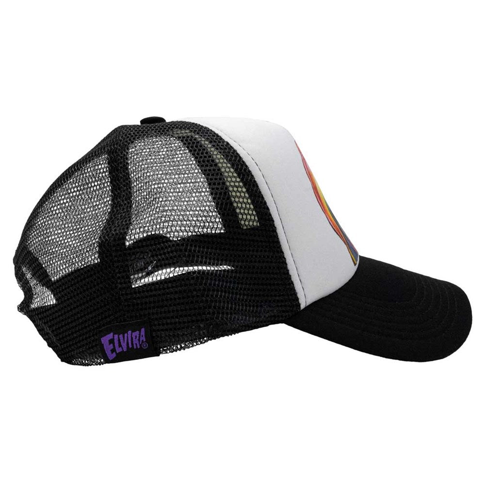 Elvira Peeker Rainbow Trucker Hat