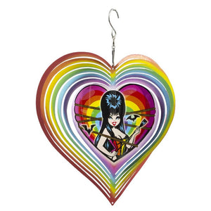 Elvira Be My Valentine Rainbow Heart Wind Spinner