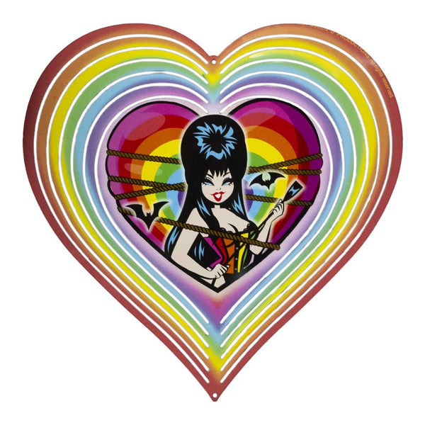 Elvira Be My Valentine Rainbow Heart Wind Spinner