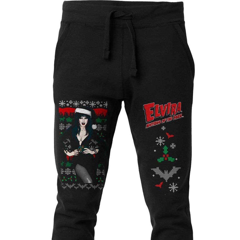 Elvira Wink Xmas Sweater Mens Black Joggers
