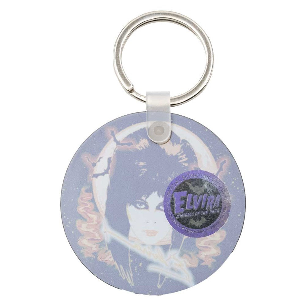 Elvira 80s Moon Orange Round Acrylic Keychain