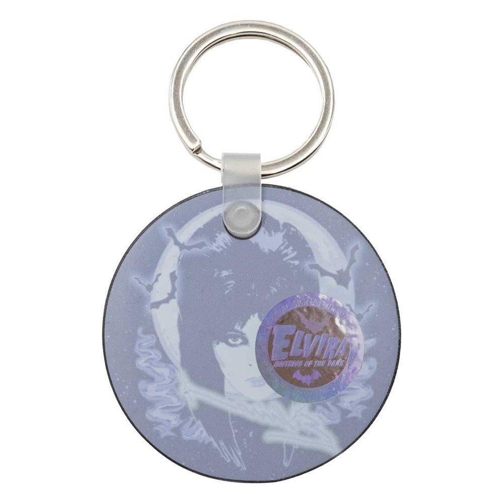 Elvira 80s Moon Purple Round Acrylic Keychain
