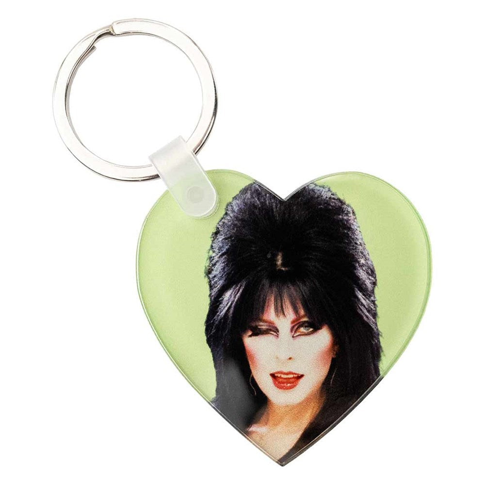 Elvira Heart Green Wink Acrylic Heart Keychain