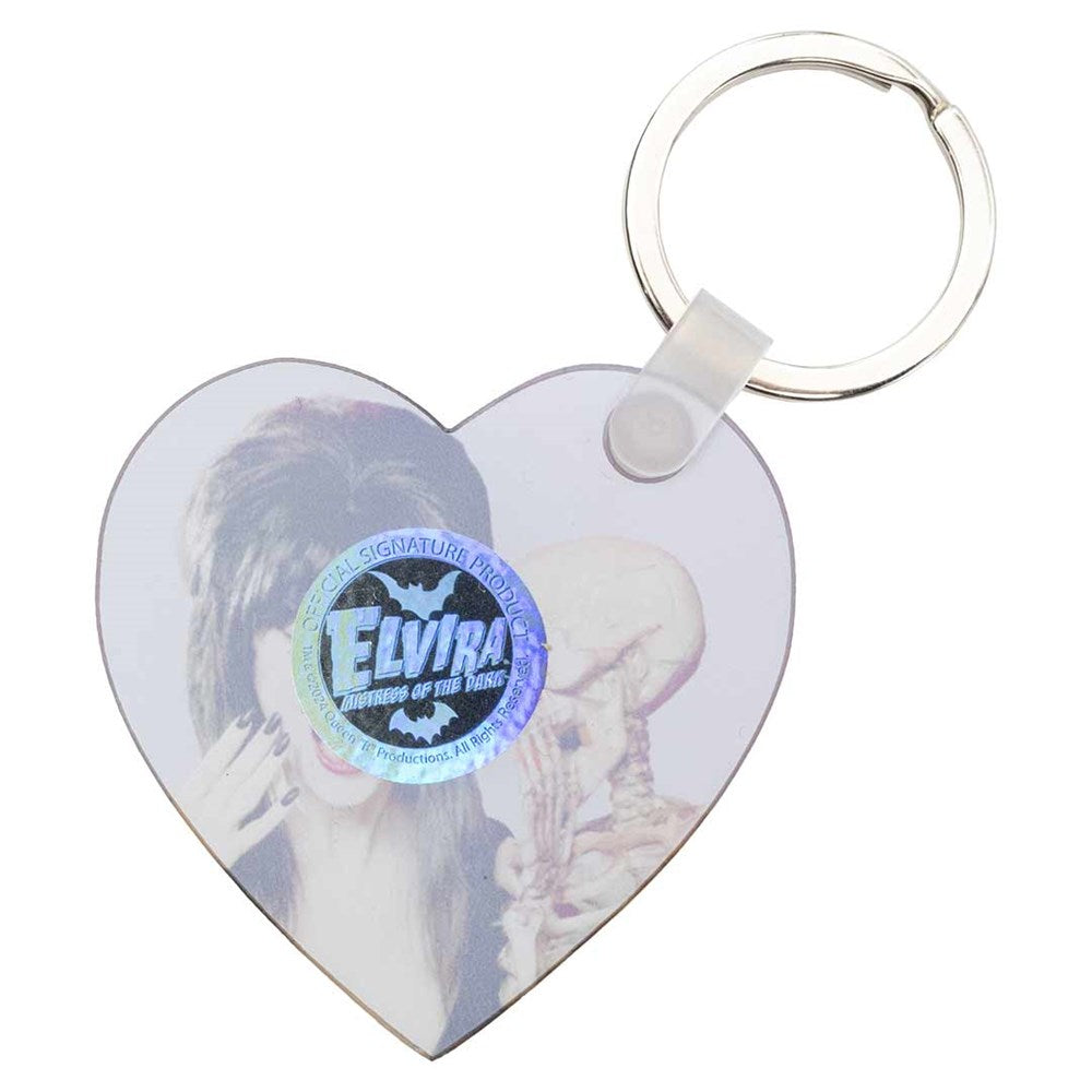 Elvira Heart Purple Skeleton Acrylic Heart Keychain