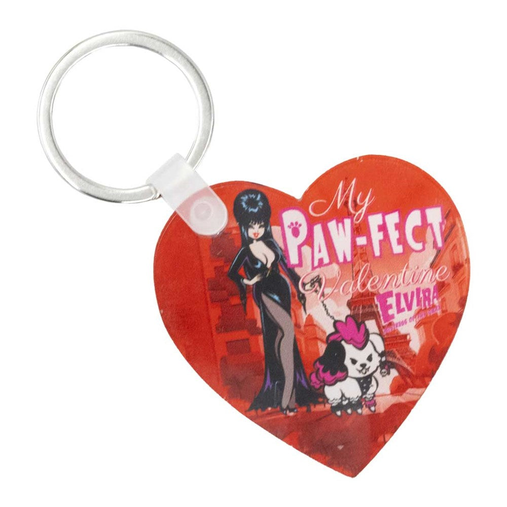 Elvira Pawfect Valentine Acrylic Heart Keychain