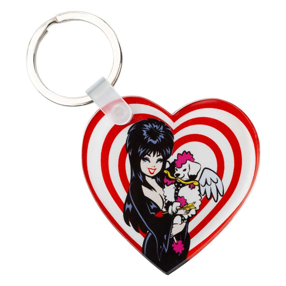 Elvira Viva Gonk Cherub Acrylic Heart Keychain