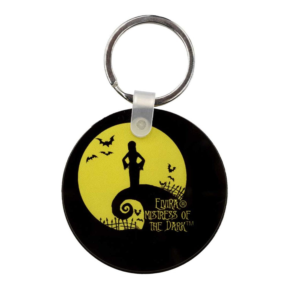 Elvira Spiral Hill Acrylic Round Keychain