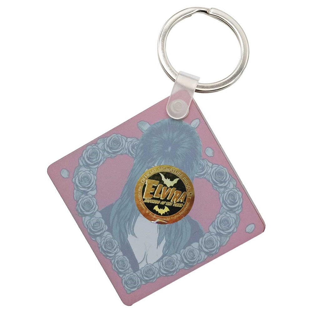 Elvira Black Heart Love Square Acrylic Keychain