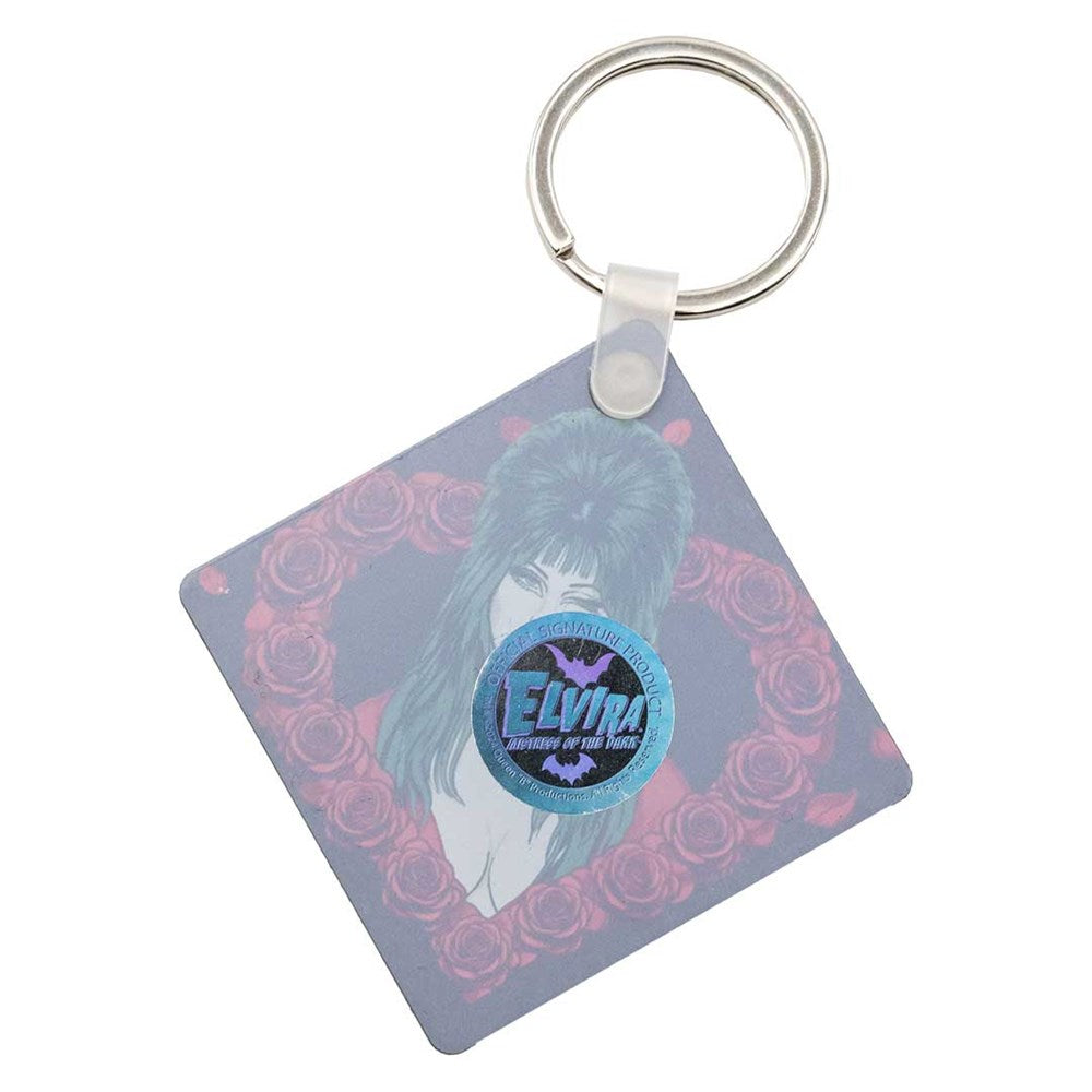 Elvira Red Heart Love Square Acrylic Keychain