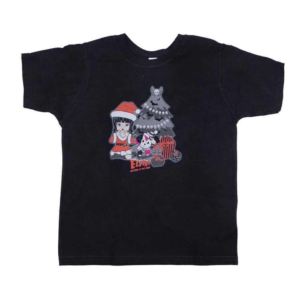 Elvira Cuties Goth Xmas Black Toddler Tee