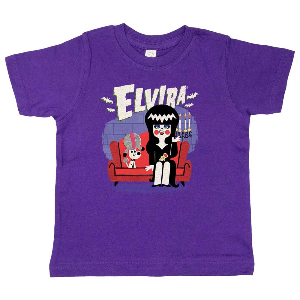 Elvira And Gonk Couch Purple Toddler Tee