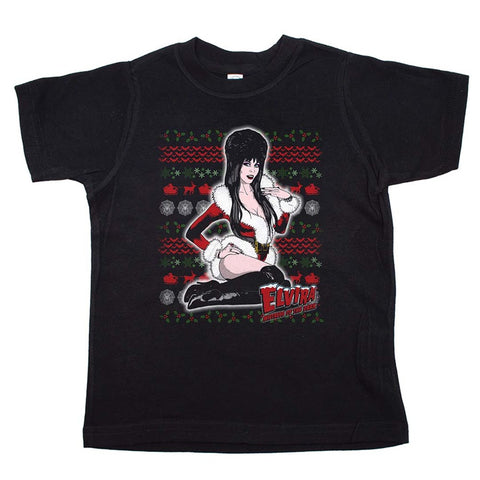 Elvira Xmas Santa Sweater Toddler Black Tshirt