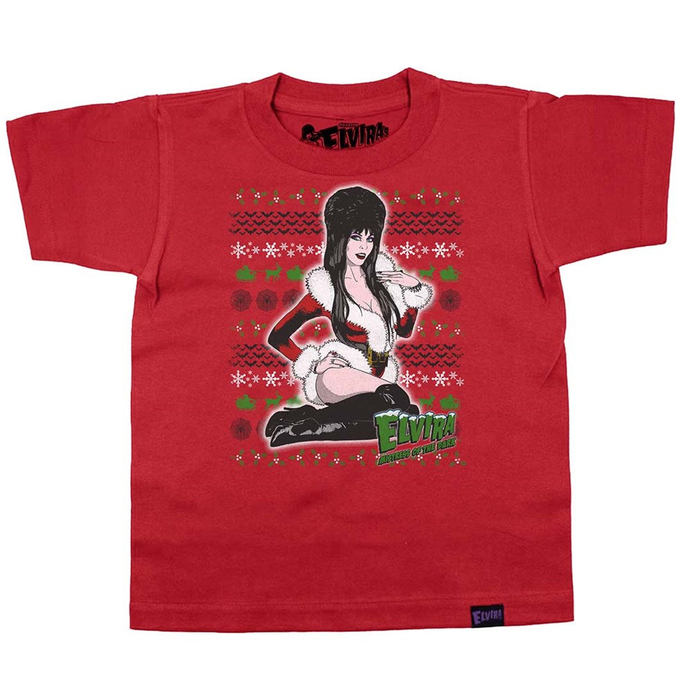 Elvira Xmas Santa Sweater Toddler Red Tshirt