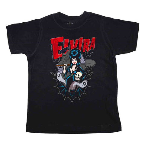 Elvira Viva Haunting Will Go Toddler Black T-shirt