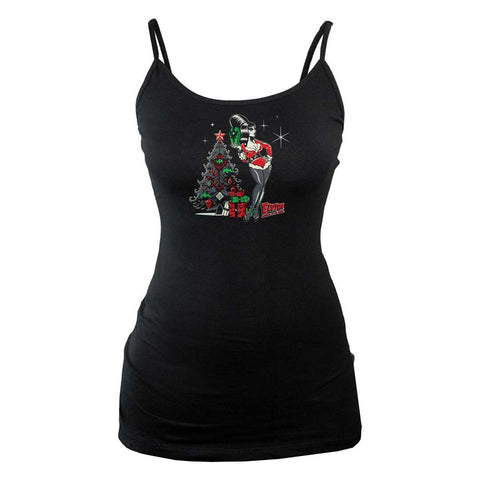 Elvira Retro Xmas Tree Long Cami Top
