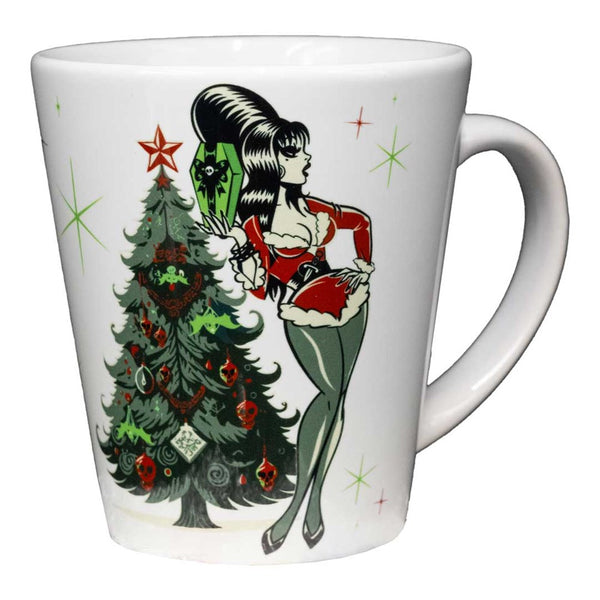 Elvira Retro Xmas Tree Latte 11 oz Mug