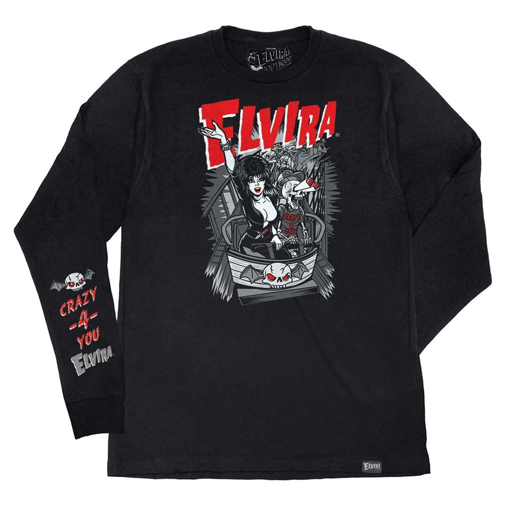 Elvira Crazy 4 You Coaster Black Long Sleeve Shirt
