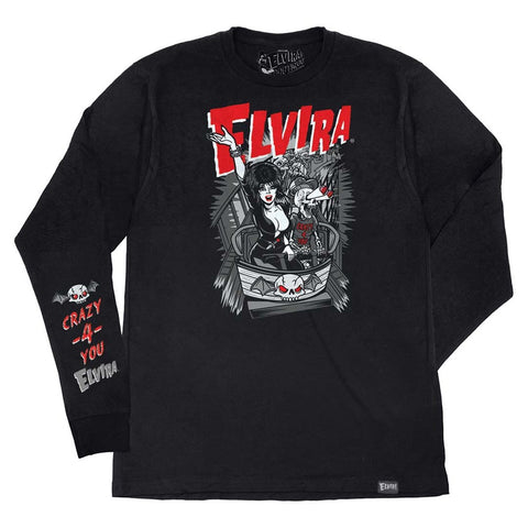 Elvira Crazy 4 You Coaster Black Long Sleeve Shirt