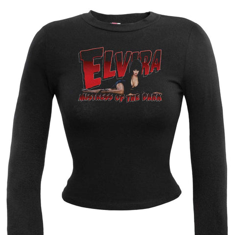 Elvira Red Logo Longsleeve Crop Tee