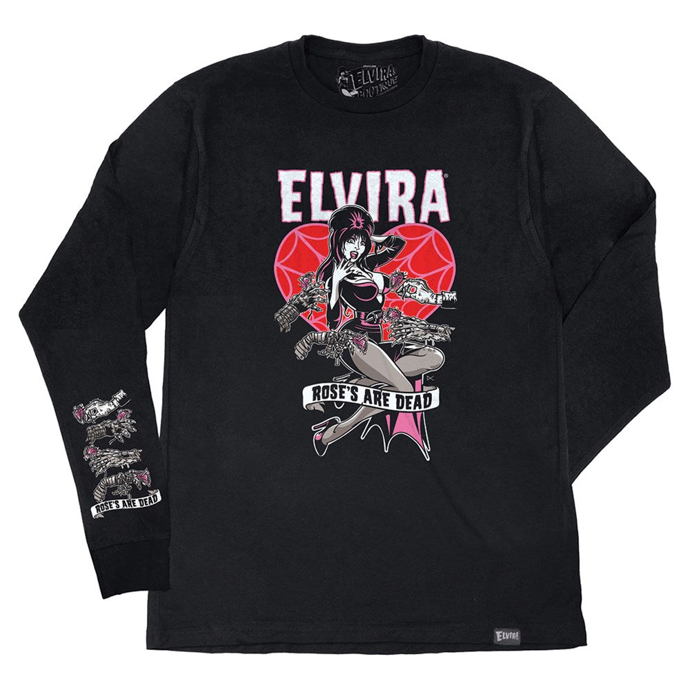 Elvira Roses Are Dead Red Long Sleeve Shirt