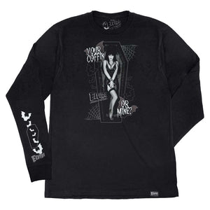 Elvira Your Coffin Or Mine Black Long Sleeve Shirt