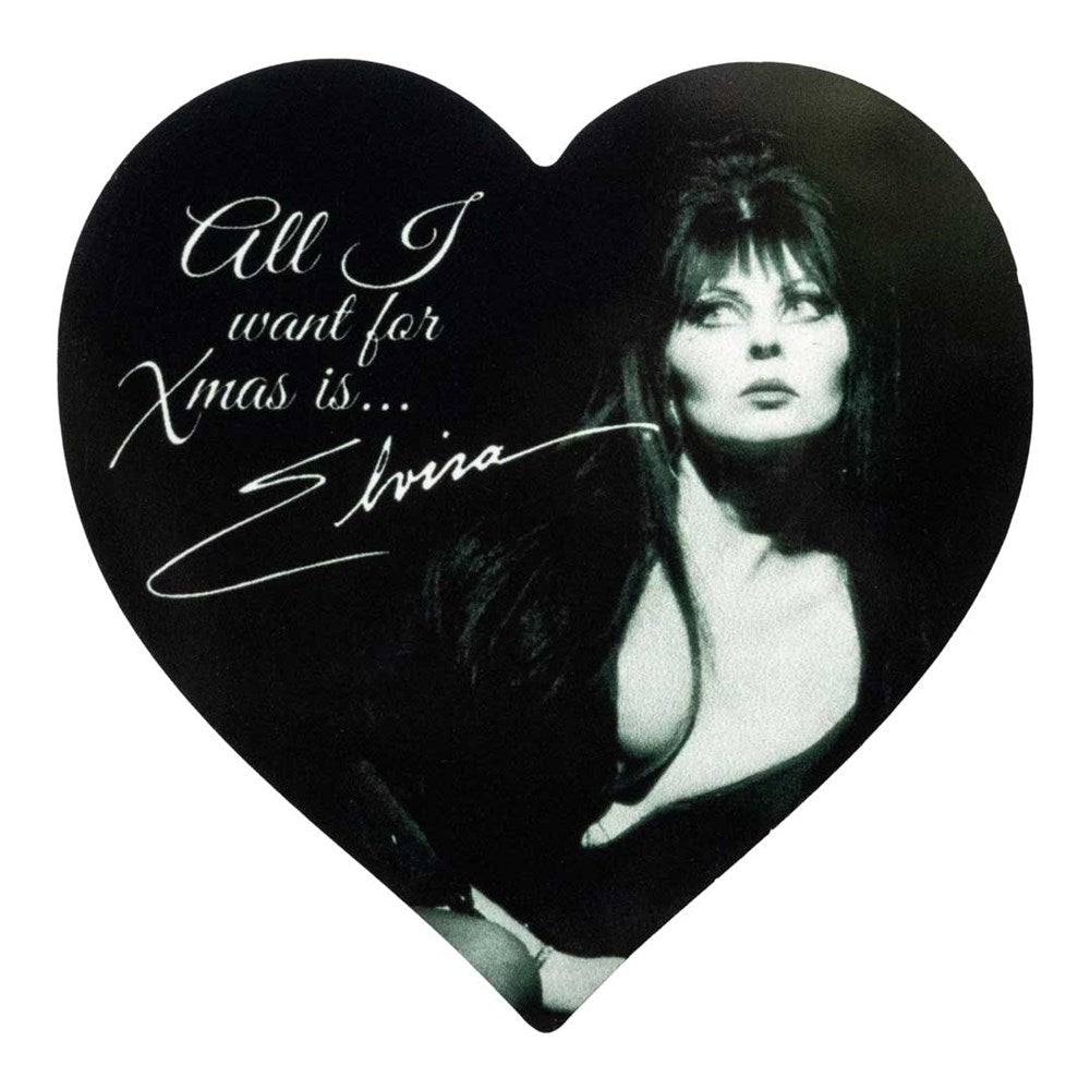Elvira All I Want Xmas Elvira Heart Magnet