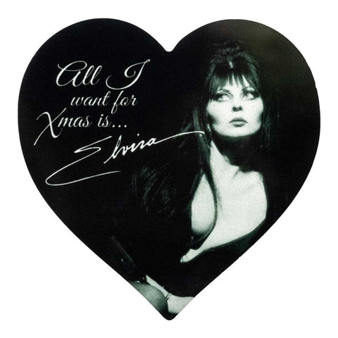 Elvira All I Want Xmas Elvira Heart Magnet