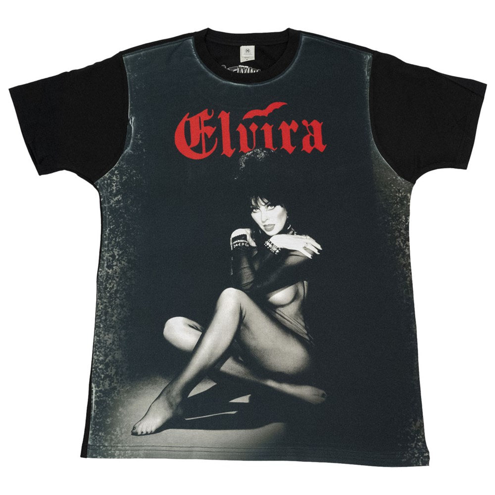 Elvira Black And White Sheer Jumbo Print T-shirt