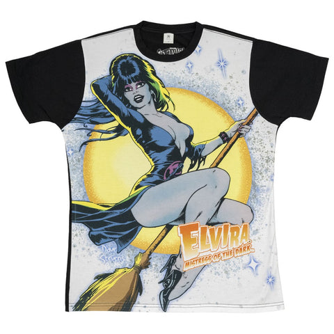 Elvira Comic Witch Jumbo Print T-shirt