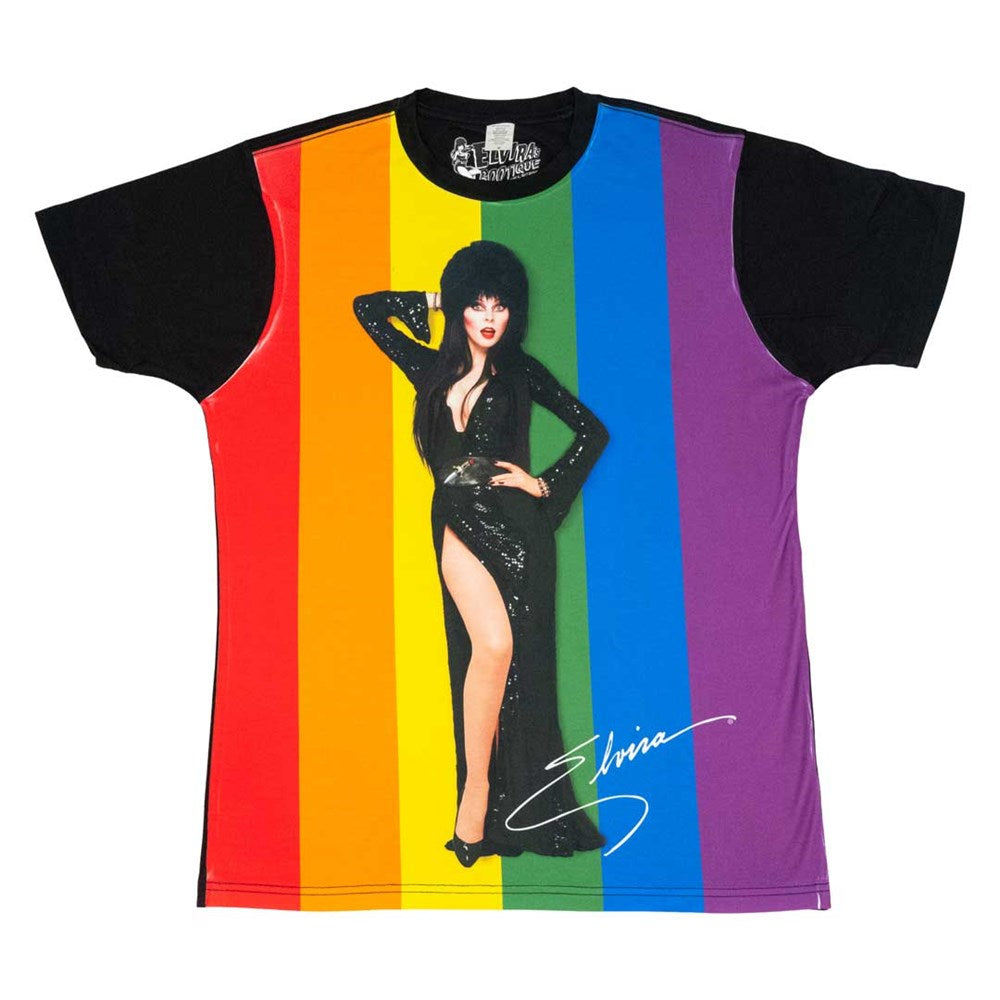 Elvira Rainbow Flag Jumbo Print T-shirt