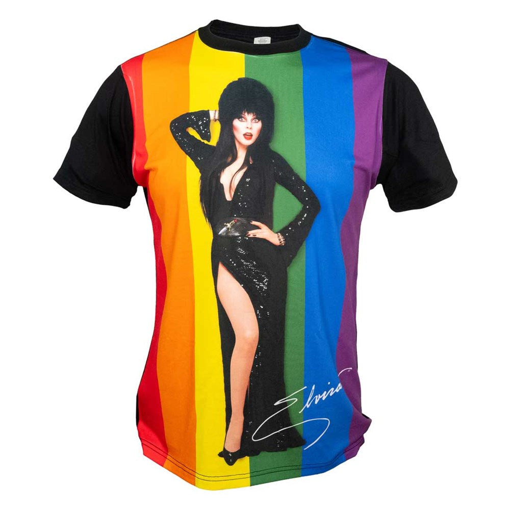 Elvira Rainbow Flag Jumbo Print T-shirt