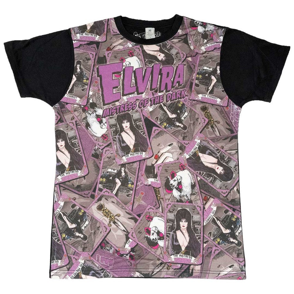 Elvira Tarot Cards Repeat Mens Sub T-shirt