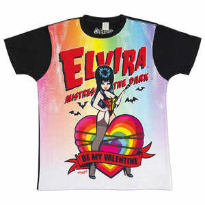 Elvira Be My Valentine Rainbow Jumbo Print T-shirt