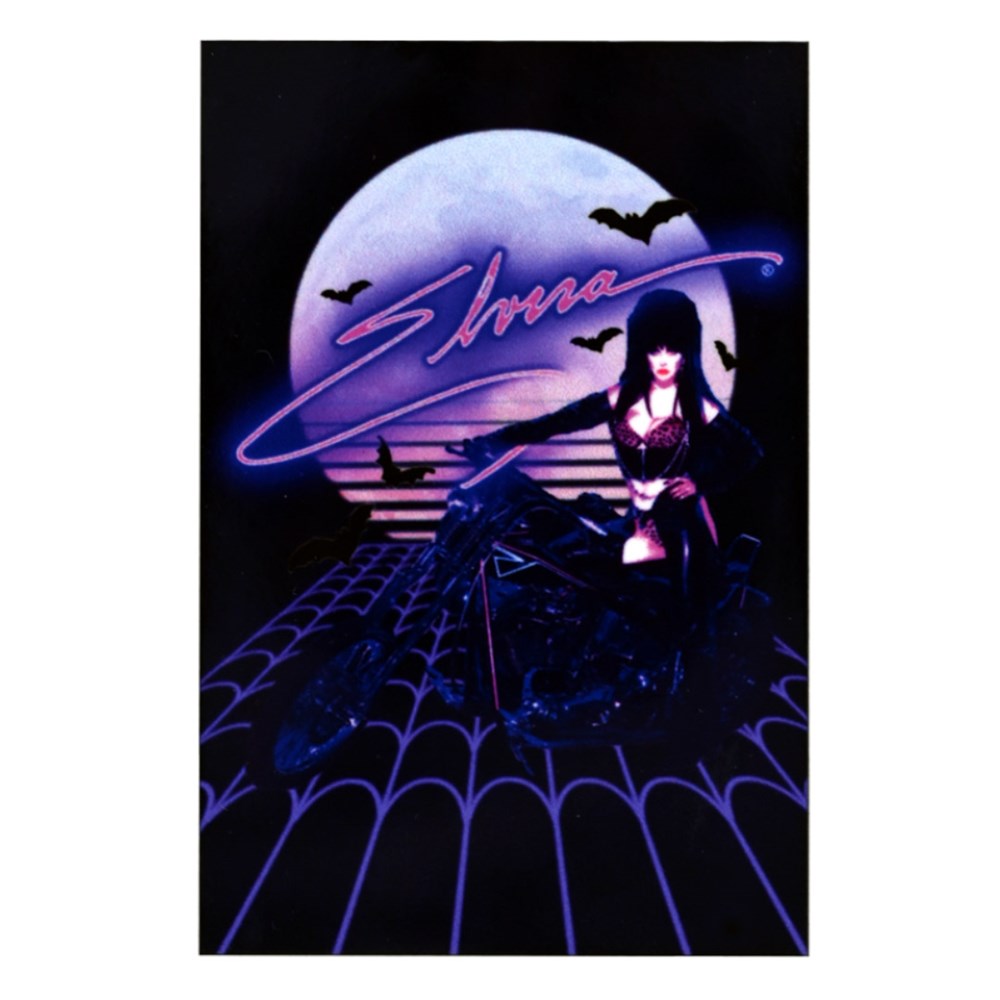 Elvira New Wave Moto Rectangle Magnet