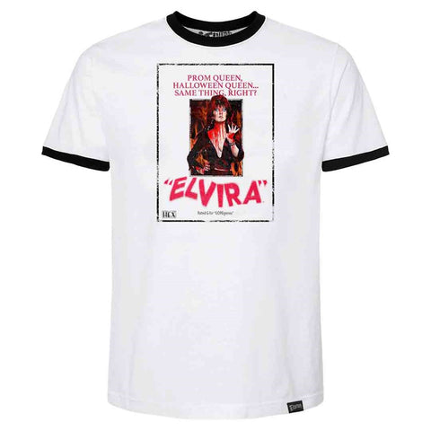 Elvira Prom Queen Ringer Mens T-shirt
