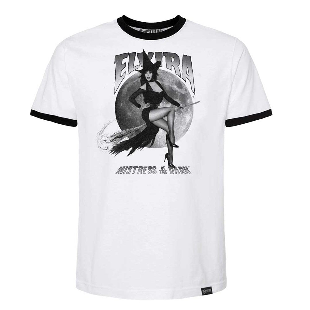 Elvira Moon Witch Photo Ringer Mens T-shirt