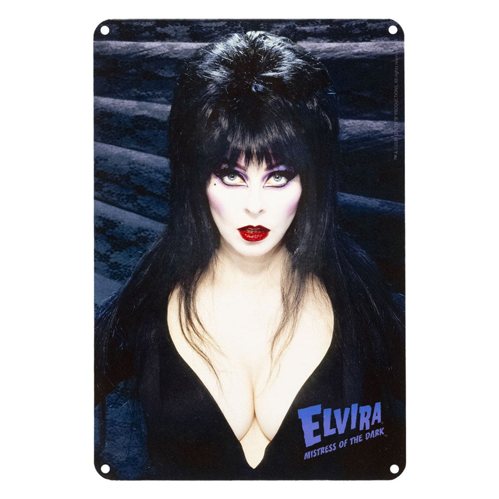 Elvira Blue Portrait Art Print Metal Sign 8 x12