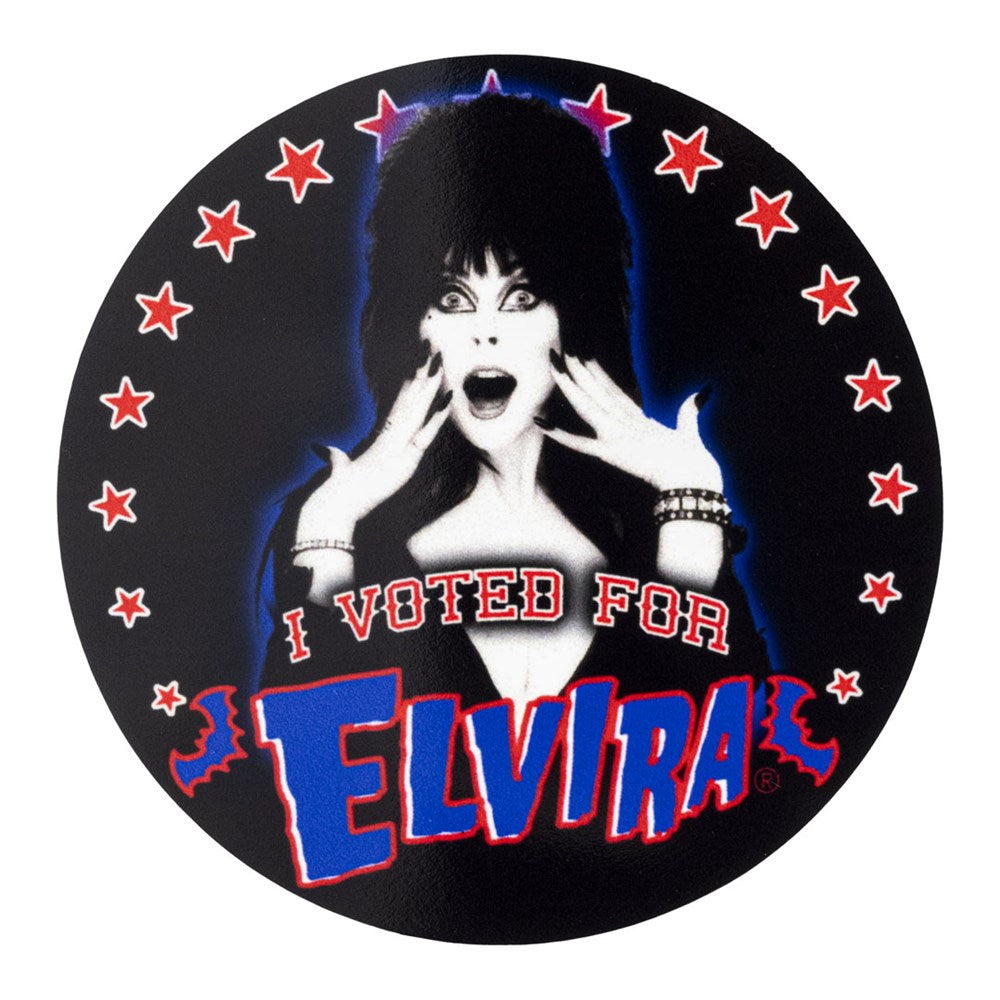 Elvira Dont Blame Me Round Magnet