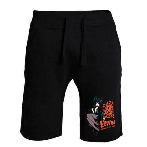 Elvira Halloween Racer Flag Shorts