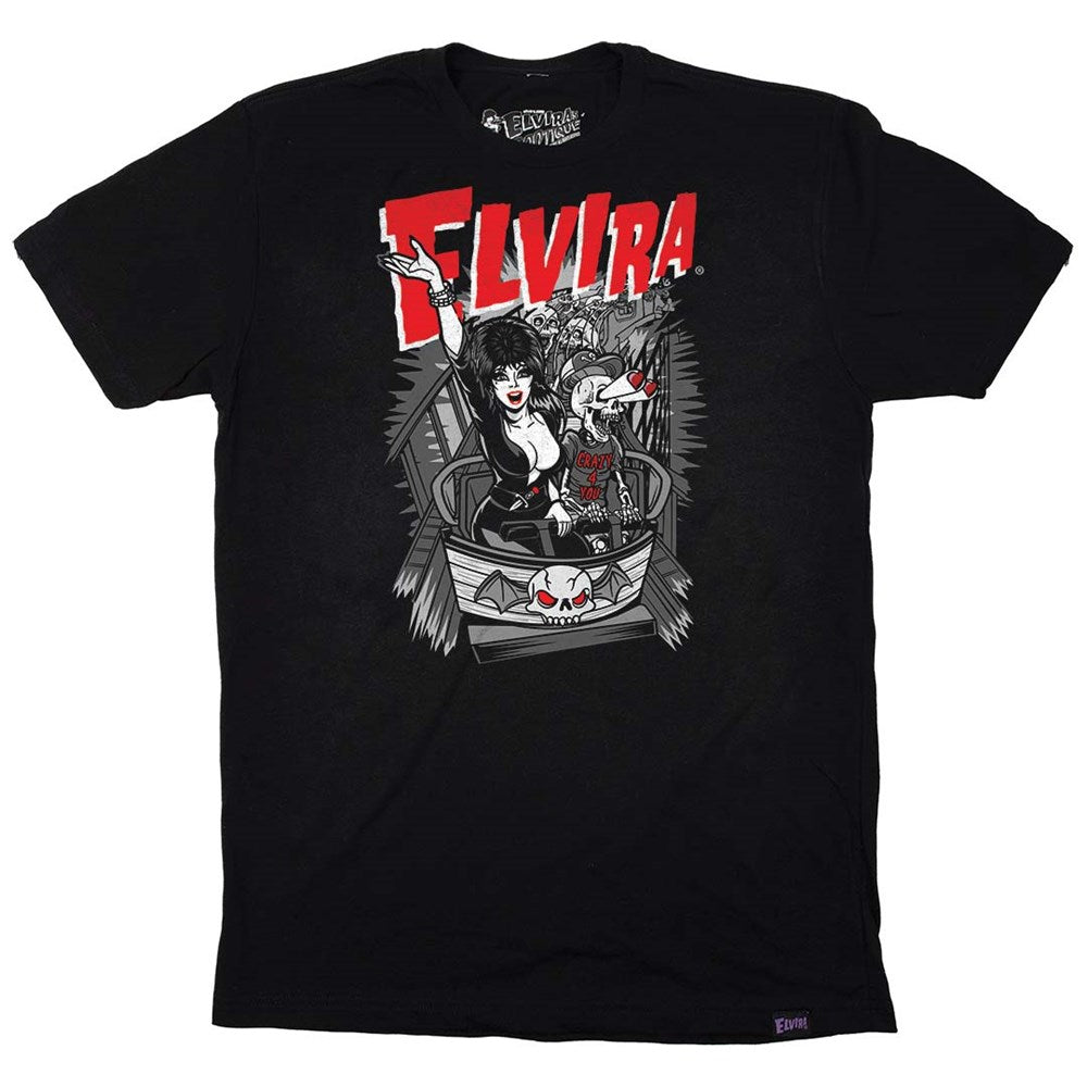 Elvira Crazy 4 You Coaster Mens Black T-shirt