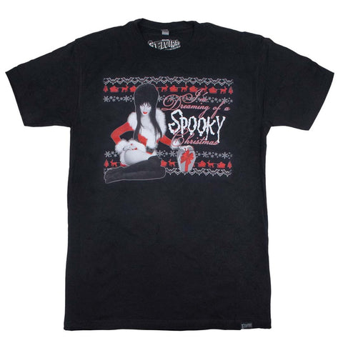 Elvira Dreaming Of A Spooky Xmas Mens Tshirt