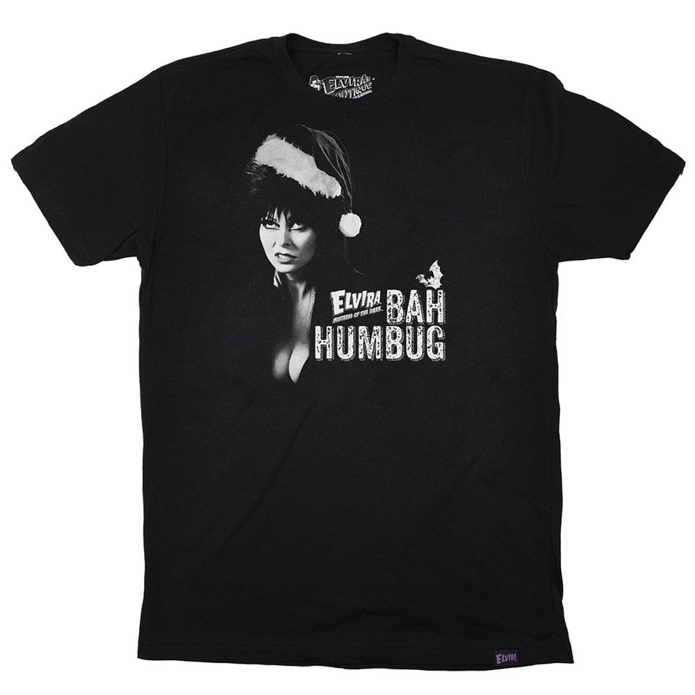 Elvira Bah Humbug Mens Black T-shirt