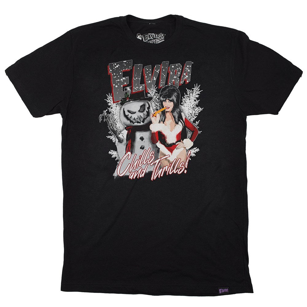 Elvira Chills N Thrills Mens Black T-shirt