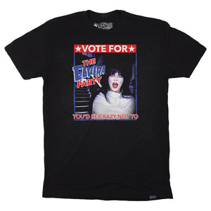 Elvira Crazy Vote For Mens Black Tshirt