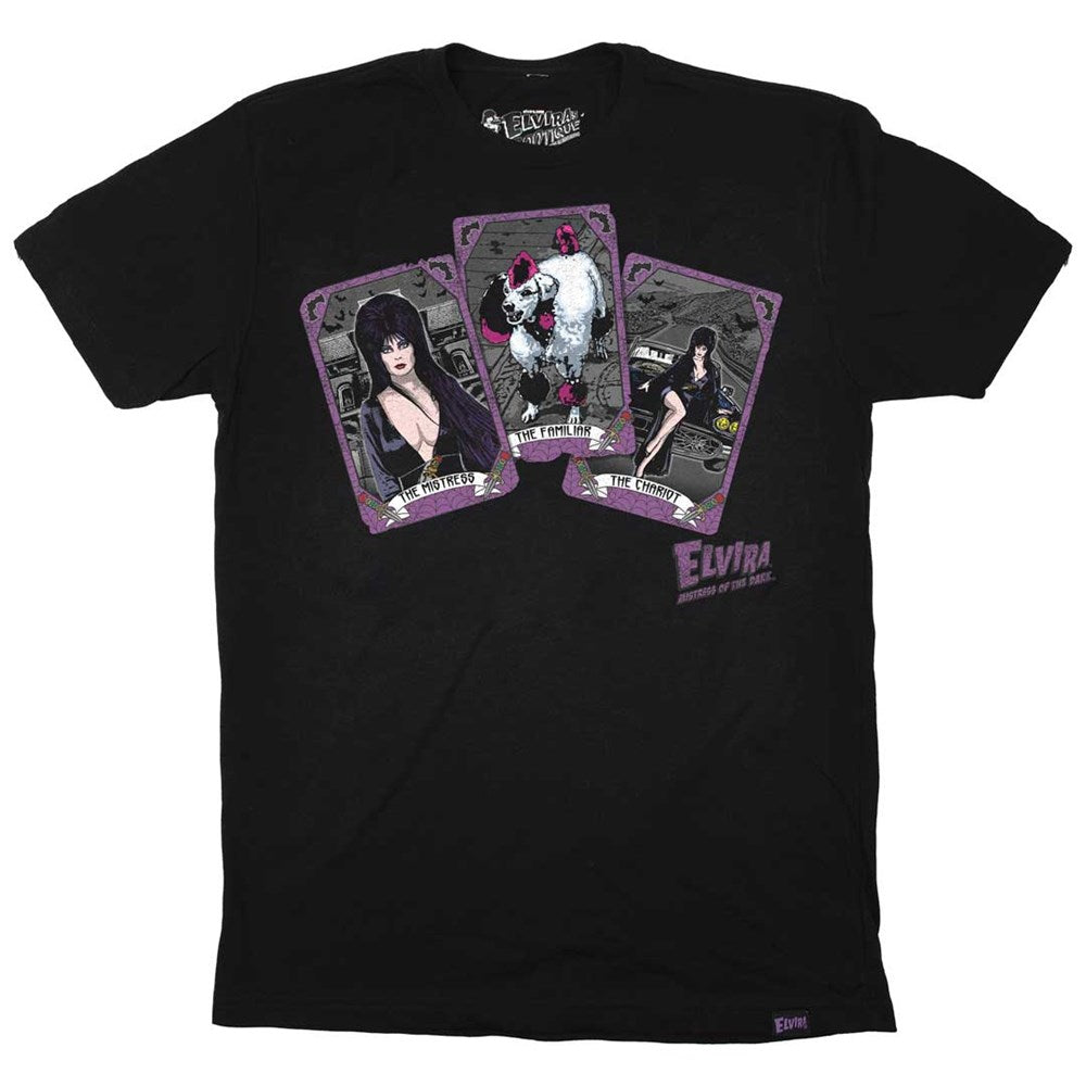 Elvira Tarot Cards Spread Mens Black T-shirt