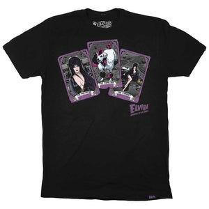 Elvira Tarot Cards Spread Mens Black T-shirt