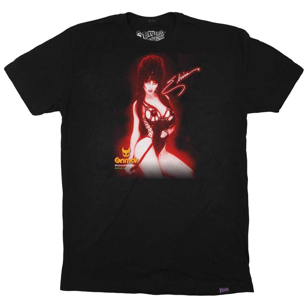 Elvira Grimdr Red Men's Black T-shirt
