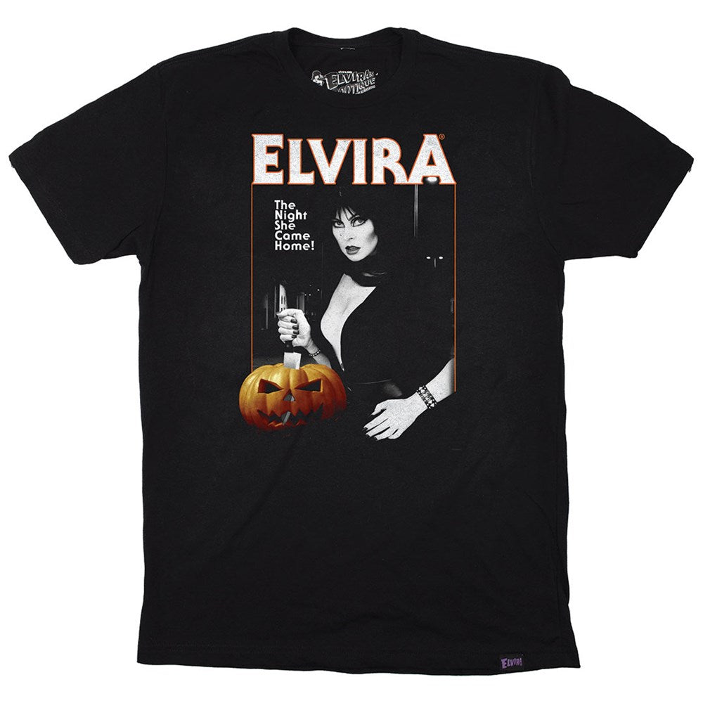 Elvira Haddonfield Halloween Mens Black T-shirt